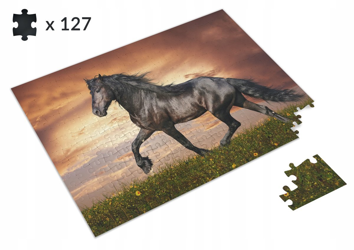 Puzzle Konie Koń Prezent + IMIĘ Dziecka w prezencie