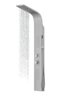 Corsan - Panel prysznicowy ALTO LED z termostatem, kolor SREBRNY A017TSLLED - - Panele prysznicowe - miniaturka - grafika 1