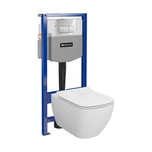 Zestaw podtynkowy mechaniczny Senti Maletto przycisk Quadri chrom S4019-001 - Stelaże i zestawy podtynkowe do WC - miniaturka - grafika 1