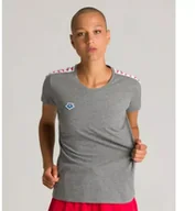 Koszulki i topy damskie - ARENA KOSZULKA WOMEN'S T-SHIRT TEAM ICONS DARK GREY MELANGE WHITE RED 001225/524 L - miniaturka - grafika 1