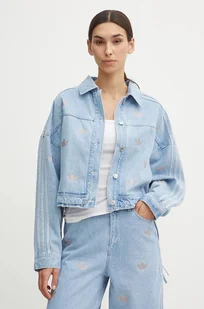 adidas Originals kurtka jeansowa Femme Galore Denim Rhinestone Jacket damska kolor niebieski przejściowa JN3021 - Kurtki damskie - miniaturka - grafika 1