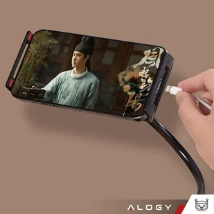 Uchwyt giętki na telefon Alogy Flexible Arm Phone Holder do biurka blatu elastyczne ramię Czarny - Pozostałe akcesoria do telefonów - miniaturka - grafika 3