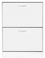 Szafki na buty - Biała Wąska Dwudrzwiowa Szafka Na Buty Do Przedpokoju P6-H25 - miniaturka - grafika 1