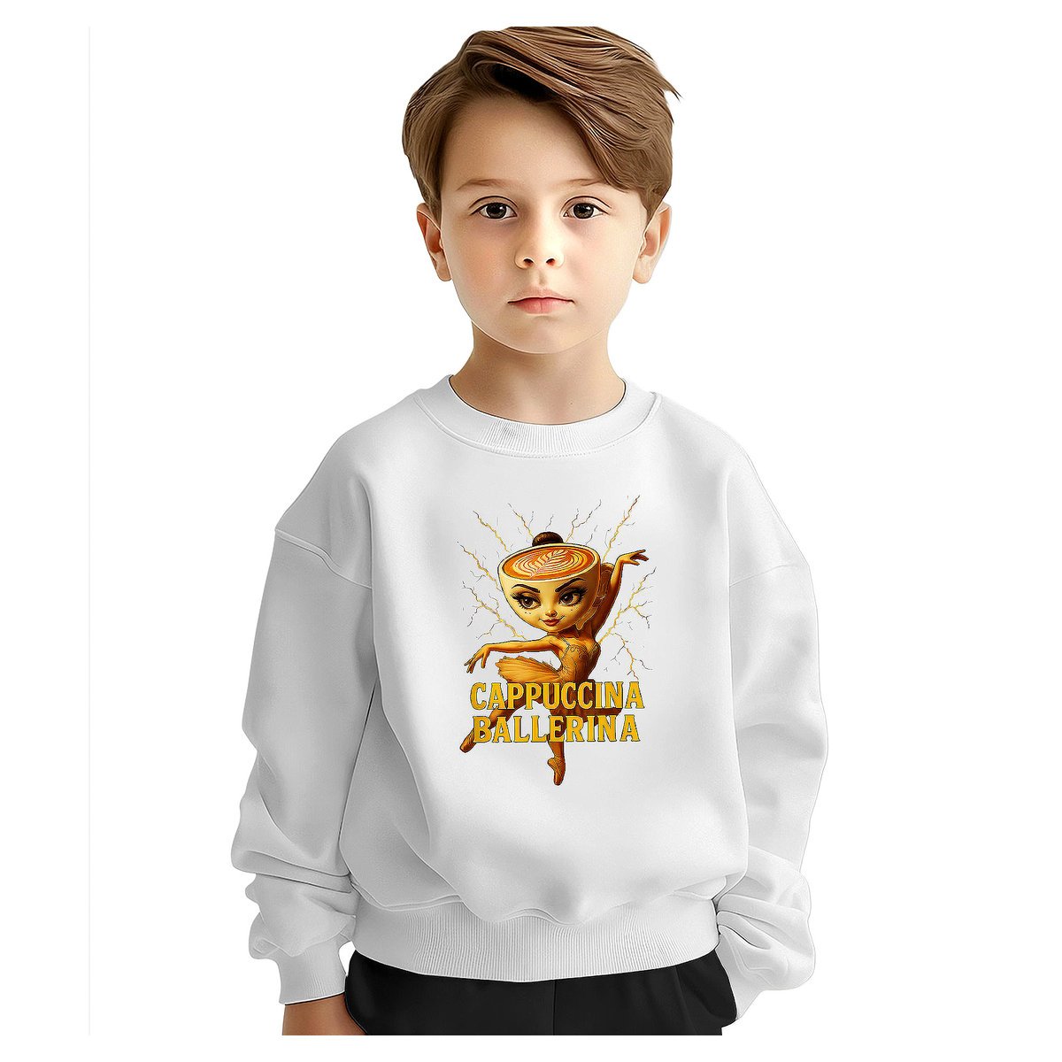 BLUZA DZIECIĘCA BRAINROT CAPPUCCINA BALLERINA 122-128 DLA DZIEWCZYNKI