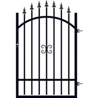 Akcesoria do ogrodzeń - Furtka DAMIAN 90 x 1,30-1,50 cm ocynk prawa RAL9005 - miniaturka - grafika 1