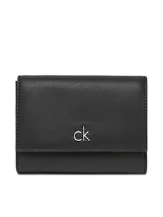 Calvin Klein Mały Portfel Damski Ck Re-Lock Medium Trifold LV04F1035G Czarny - Portfele - miniaturka - grafika 1