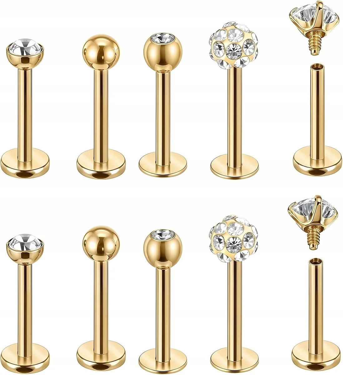KOLCZYKI 10 SZTUK 16G 8MM SPIRALNE ZESTAW PIERCING WARS TARGUS