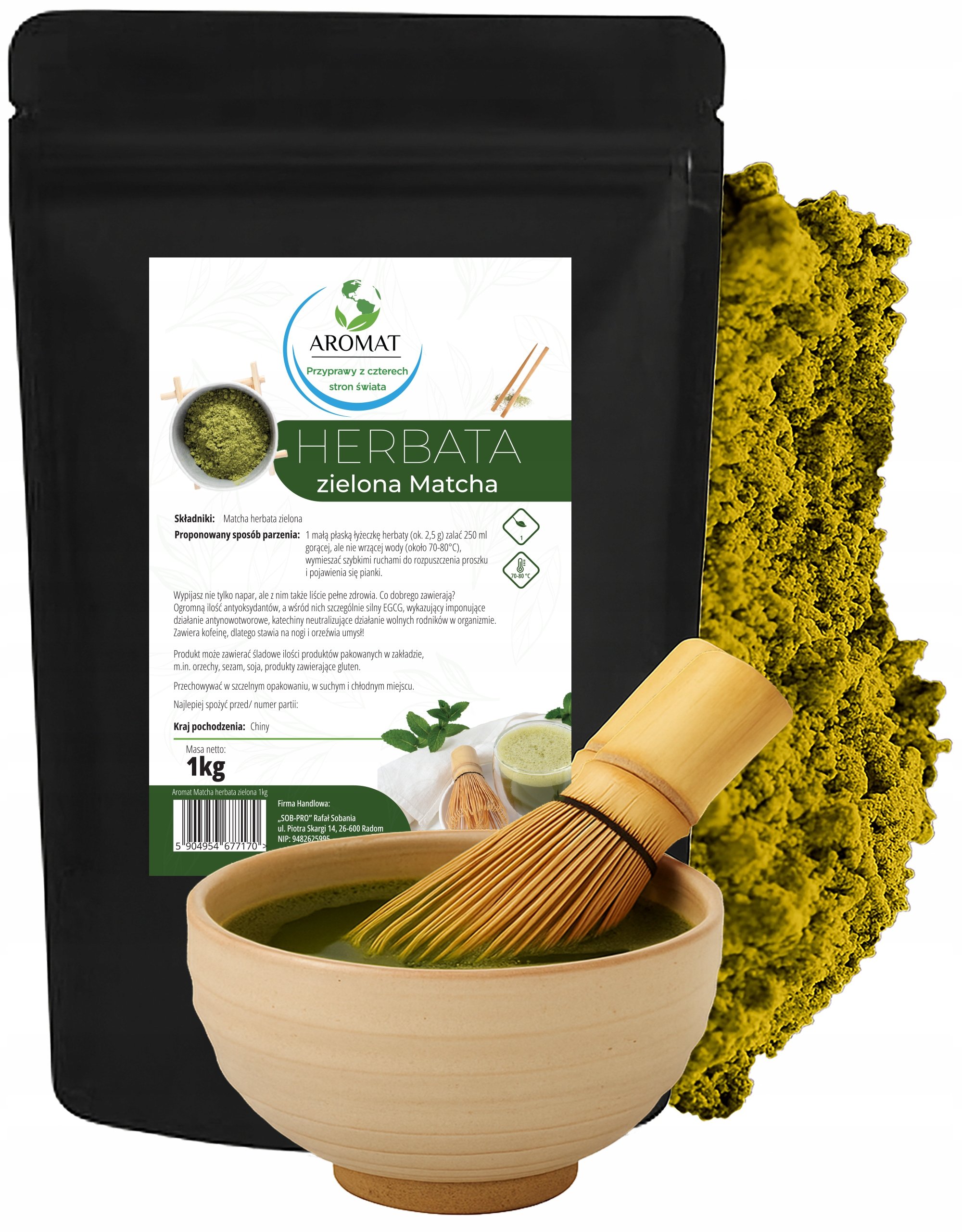 Matcha Herbata Zielona 1kg Sproszkowana Naturalna Energia Codzienna Matcha
