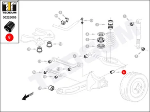 Silentblok drążka poprzecznego TEDGUM 00226005 6761093 - Tuleje zawieszenia - miniaturka - grafika 1