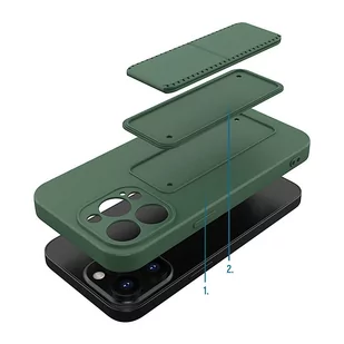 Wozinsky Kickstand Case elastyczne silikonowe etui z podstawką iPhone 13 Pro miętowy - Etui i futerały do telefonów - miniaturka - grafika 3