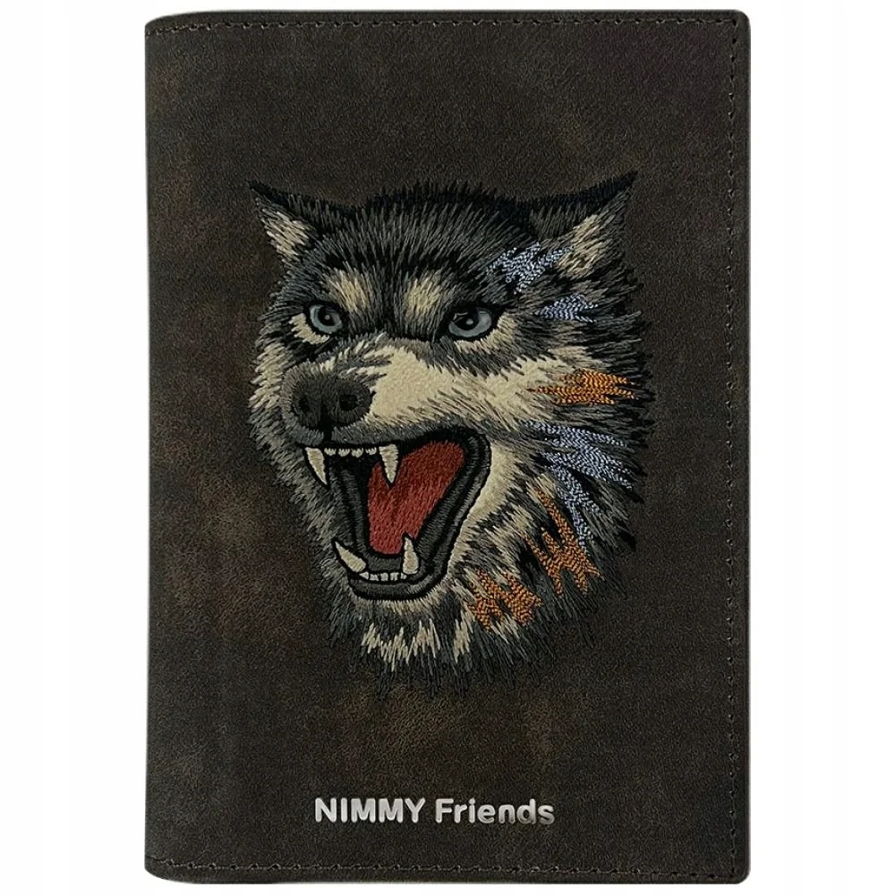 Etui na paszport Nimmy portfel Raptor Wolf brązowy