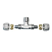 Łączniki, trójniki, kształtki - Trójnik z gwintem zewnętrznym 20x3/4"x20x2 Invena Prov - miniaturka - grafika 1