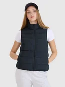 Kurtki damskie - 4F Bezrękawnik puchowy z wypełnieniem naturalnym damski - czarny L - miniaturka - grafika 1