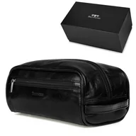 Kosmetyczki, organizery i kuferki - Beltimore kosmetyczka męska Skórzana saszetka czarna czarny - miniaturka - grafika 1