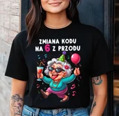 Koszulki i topy damskie - DAMSKA koszulka na 60 urodziny - Zmiana kodu na 6 z przodu - miniaturka - grafika 1