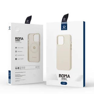 Dux Ducis Roma skórzane etui do iPhone 13 Pro elegancki pokrowiec z naturalnej skóry biały - Etui i futerały do telefonów - miniaturka - grafika 5