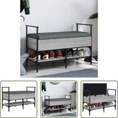 Szafki na buty - The Living Store Ławka na buty szara Sonoma 85,5x42x57,5 cm Materiał drewnopochodny - miniaturka - grafika 1