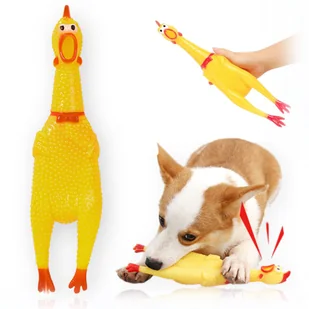 KURCZAK PISZCZĄCY GUMOWA ZABAWKA PISZCZĄCA DLA PSA GRYZAK DUŻY 30 CM - Zabawki dla psów - miniaturka - grafika 1