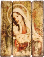 Ikony i obrazy sakralne - Ikona Madonna z Dzieciątkiem (trójdzielna) 18x23 cm - miniaturka - grafika 1