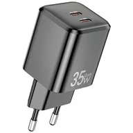 Ładowarki do telefonów - Ładowarka sieciowa AWEI PD65-EU GaN 35W Czarny - miniaturka - grafika 1