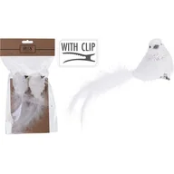 Ozdoby bożonarodzeniowe - Ptaszek na klipsie biały 16 cm 2 sztuki - miniaturka - grafika 1