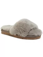 Klapki i japonki damskie - Mou Klapki Sheepskin Fur Slide Slipper FW161001L Szary - miniaturka - grafika 1