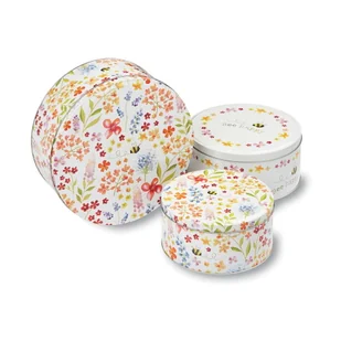Zestaw 3 metalowych pojemników na słodycze Cooksmart ® Flowers - Pojemniki kuchenne - miniaturka - grafika 1