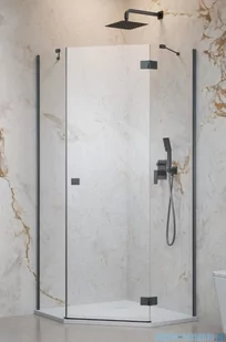 Radaway Essenza Brushed GunMetal Ptj kabina pięciokątna 90x80cm prawa szkło przejrzyste 1385010-92-01R/1385053-01-01 - Kabiny prysznicowe - miniaturka - grafika 1