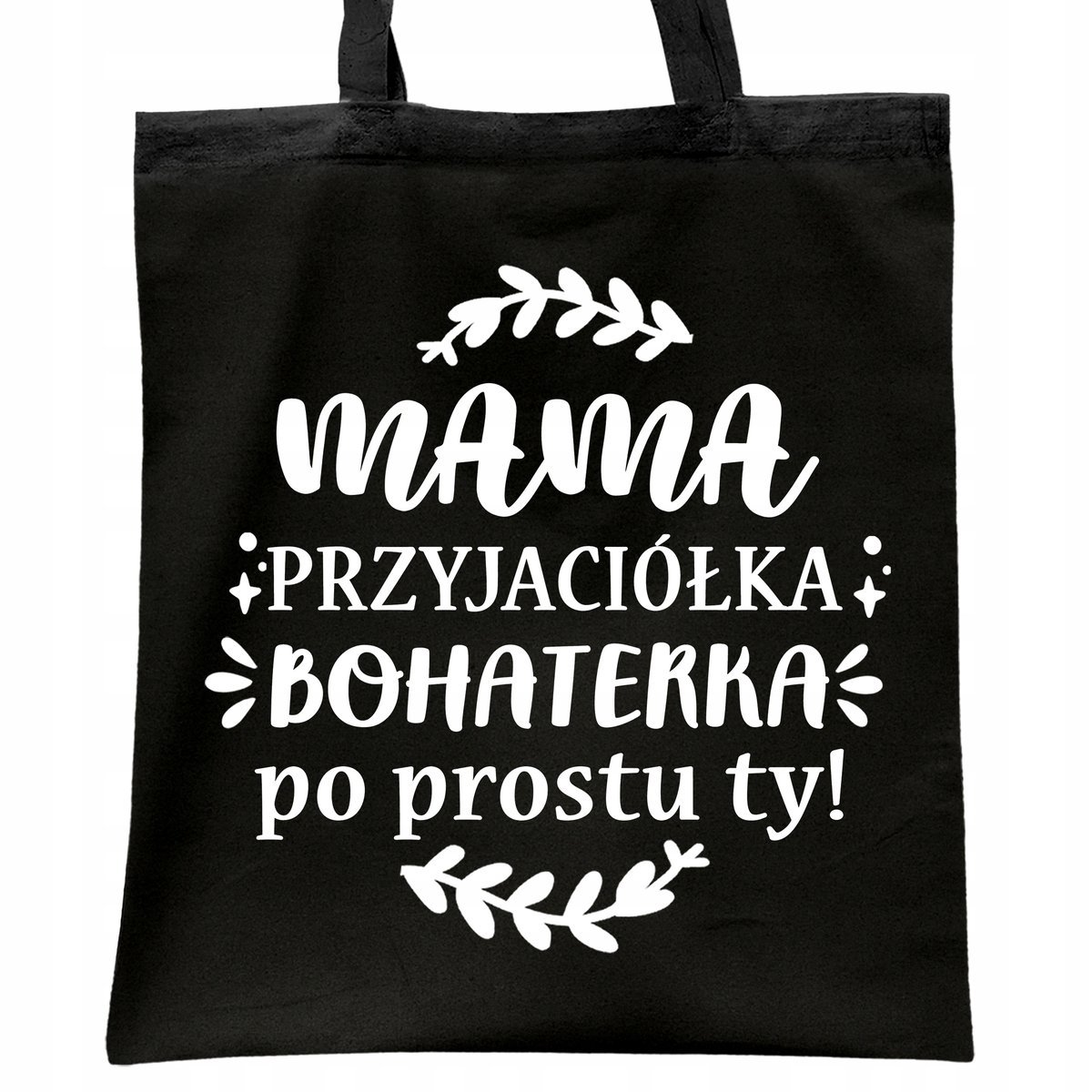 Torba bawełniana czarna na zakupy Dzień Matki Dla Mamy Prezent