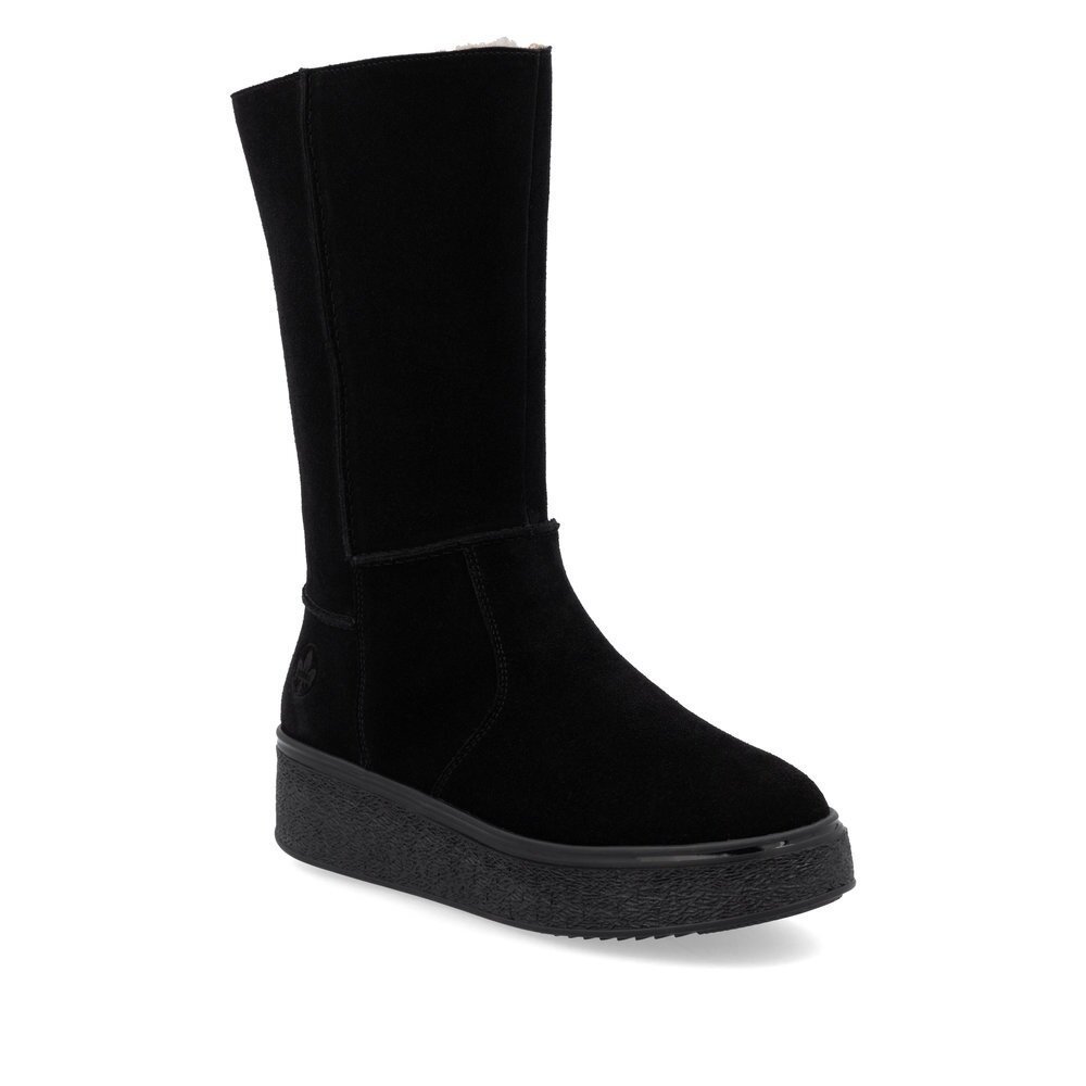 Botki damskie kozaki Rieker 78851-00 zimowe skórzane ocieplane wełną -39