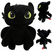 Maskotki i pluszaki - Smok Maskotka Szczerbatek Pluszak Miś Jak Wytresować Smoka Czarny 30 Cm - miniaturka - grafika 1