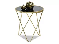 Ławy i stoliki kawowe - MODNY STOLIK GLAMOUR AMIN S CZARNY MARMUR NA ZŁOTEJ PODSTAWIE - miniaturka - grafika 1
