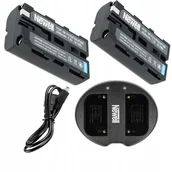 Ładowarki i akumulatory - ZESTAW ŁADOWARKA DUAL+2 BATERIE DO SONY NP-F570 F550 - miniaturka - grafika 1