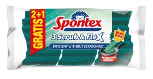Spontex Zmywaki kuchenne poliuretanowe 3 Scrub & Flex 3 szt - Ściereczki, gąbki, czyściki - miniaturka - grafika 1