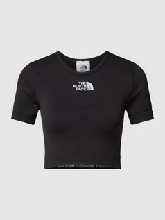 Koszulki i topy damskie - T-shirt krótki z detalem z logo model ‘NEW SEAMLESS’ - grafika 1