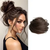 Pozostałe akcesoria fryzjerskie - TEMU Elegancki Prosty z Ludzkich Włosów dla Kobiet - Miękki, Wygodny, Styl Chignona ze 100% Ludzkich Włosów - miniaturka - grafika 1