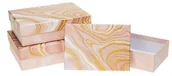 Opakowania i torebki na prezenty - Pudełko prostokątne z kokardą 3szt marmur ROZETTE - miniaturka - grafika 1