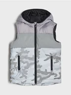 Kurtki i płaszcze dla chłopców - Sinsay - Kamizelka z kapturem - szary - miniaturka - grafika 1