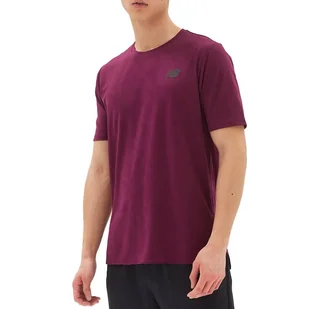 Koszulka New Balance MT23281DEM - bordowa - Koszulki sportowe męskie - miniaturka - grafika 1