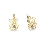 Biżuteria dla dzieci - srebrne kolczyki Pozłacane dziecięce z cyrkonią misie miś - miniaturka - grafika 1