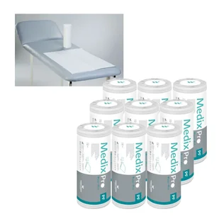 Podkład higieniczny na rolce 50cm x 80cm biały podfoliowany 54g MedixPro 225szt - Kosmetyczne akcesoria jednorazowe - miniaturka - grafika 1
