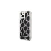 Etui i futerały do telefonów - Karl Lagerfeld Nakładka do iPhone 14 Pro 6,1" KLHCP14LLMNMS srebrna HC Liquid Glitter Monogram - miniaturka - grafika 1