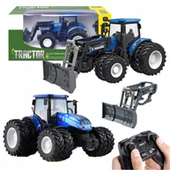 Zabawki zdalnie sterowane - TRAKTOR ZDALNIE STEROWANY NA PILOT SPYCHACZ MASZYNA ROLNICZA ŚWIATŁO DUŻY - miniaturka - grafika 1