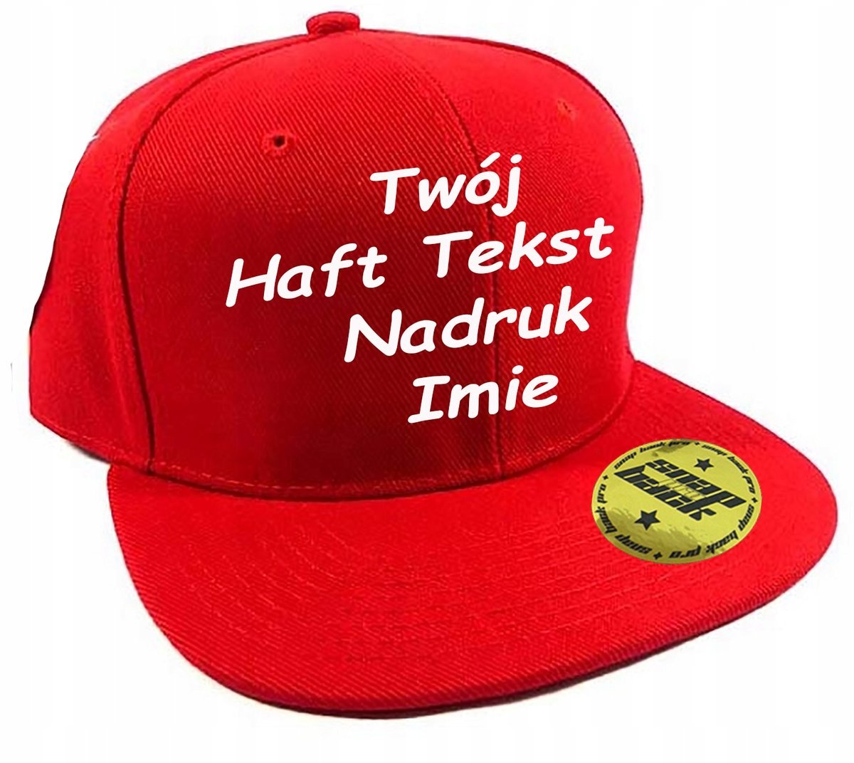 CZAPKA PROSTY DASZEK HAFT LOGO Z NAPISEM NADRUKIEM