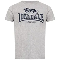Koszulki męskie - Lonsdale Męski T-shirt Kingswood, Marl Grey/Dark Navy, XXL - miniaturka - grafika 1