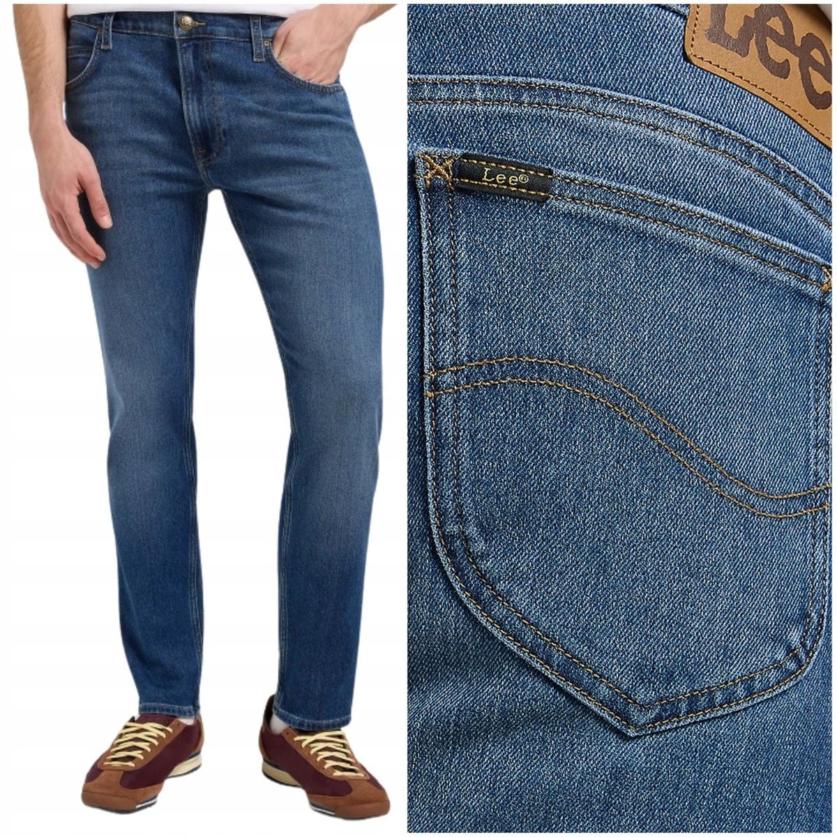 Lee Rider slim Carson lekko dopasowane ciemne spodnie jeansowe W29 L32