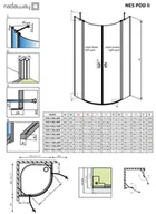 Kabiny prysznicowe - Radaway Nes PDD II 90x90 10030090-01-01L/10030090-01-01R - miniaturka - grafika 1
