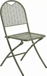 KMTP Krzesło składane metalowe 87x40x37,5 cm zielone K-X81000120 - Fotele i krzesła ogrodowe - miniaturka - grafika 1