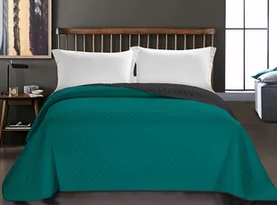 DecoKing Narzuta dwustronna AXEL Marine/Grafit 200x220 mikrowłókno - Narzuty - miniaturka - grafika 1