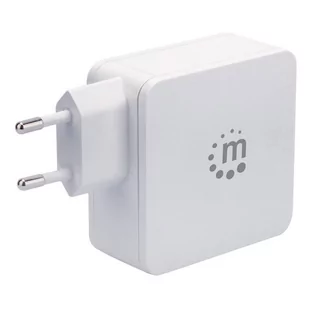 Manhattan Ładowarka Sieciowa Power Delivery 3.0 USB-C 60W 5-20V) USB-A 5V 2.4A Biała - Ładowarki do telefonów - miniaturka - grafika 1